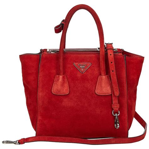 prada handbags red suede|Prada suede purse.